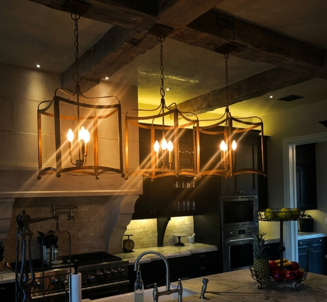 St. James Dalton Copper Chandelier Kitchen Island Pendant Light