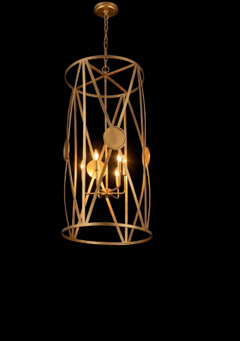 St. James X Drum Copper Chandelier Kitchen Island Pendant Lights