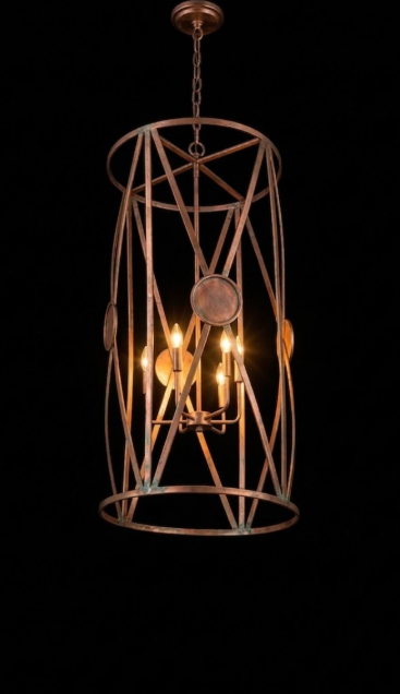 St. James X Drum Copper Chandelier Kitchen Island Pendant Lights