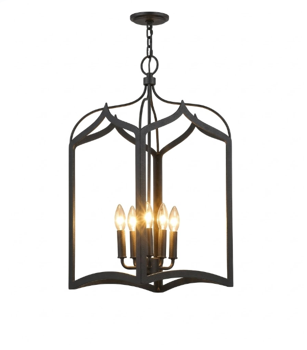 St. James Gothic Cage Copper Chandelier Kitchen Island Pendant Lights