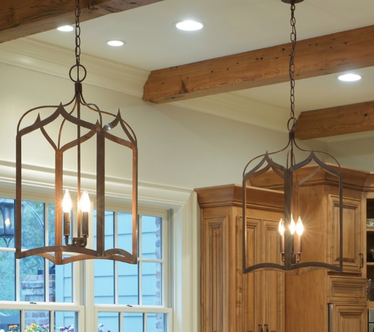 St. James Gothic Cage Copper Chandelier Kitchen Island Pendant Lights