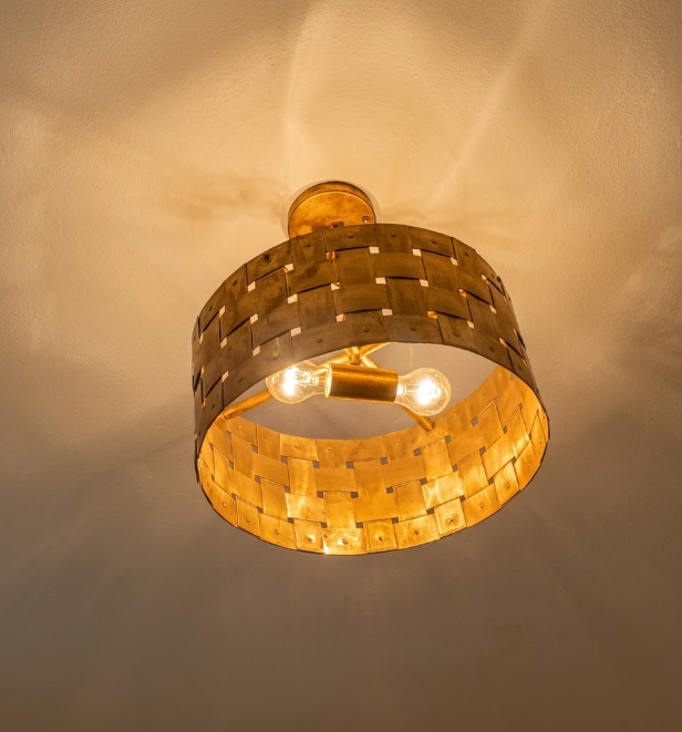St. James Basket Weave Copper Chandelier Pendant Light