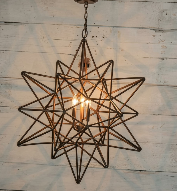 St. James Star Copper Chandelier Pendant Lights