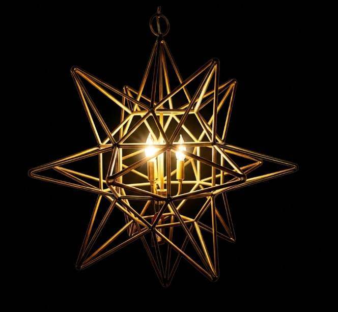 St. James Star Copper Chandelier Pendant Lights