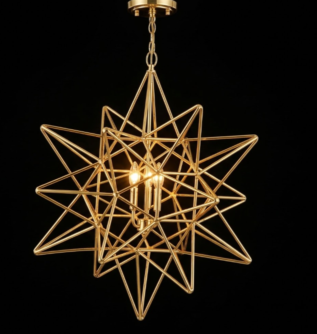 St. James Star Copper Chandelier Pendant Lights