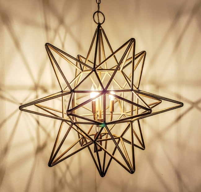 St. James Star Copper Chandelier Pendant Lights