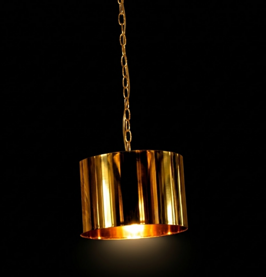 St. James Round Copper Drum Chandelier Kitchen Island Pendant Light
