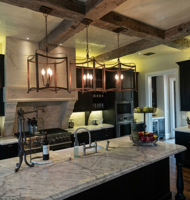 St. James Dalton Copper Chandelier Kitchen Island Pendant Light