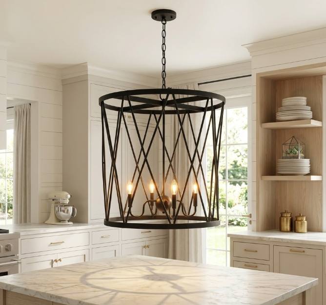 Cypruse Copper Chandelier Pendant | Italian Chateau Cylinder Open Cypruse Copper Chandelier Pendant | Italian Chateau Cylinder Open