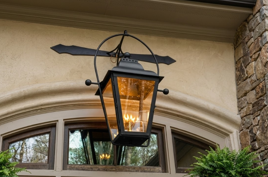 St. James Brunswick Copper Lantern With Top Curl
