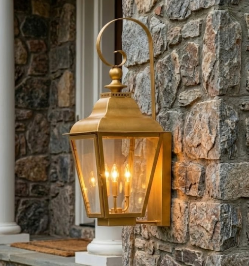 St. James Brunswick Copper Lantern With Top Curl