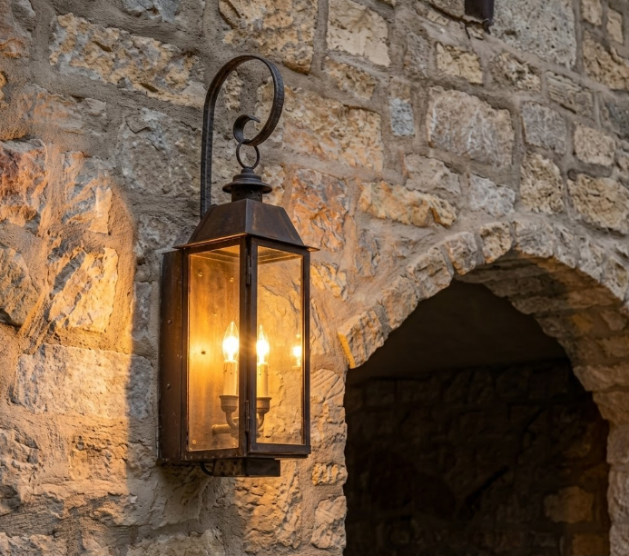 St. James Sweetwater Copper Lantern With Top Curl