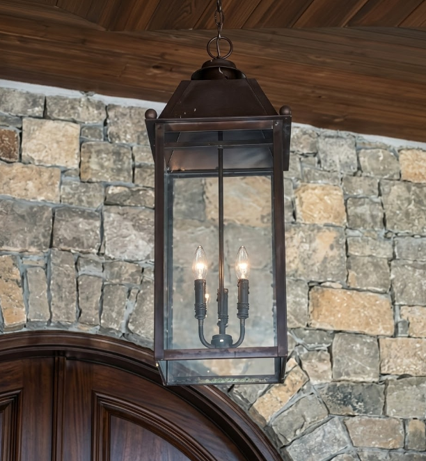 St. James Sweetwater Copper Lantern With Top Curl