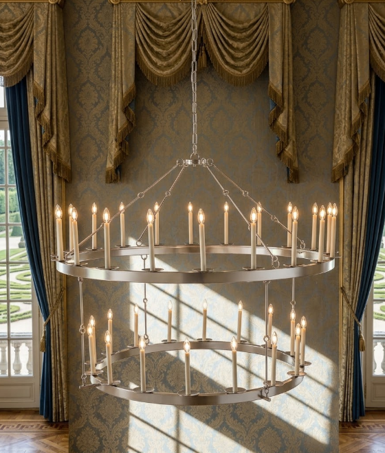 St. James Churchill Steel Chandelier Custom Design