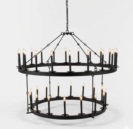 St. James Churchill Steel Chandelier Custom Design