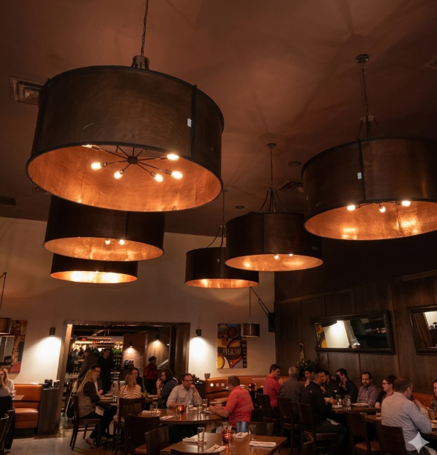 The Half Moon Bay Drum Copper Chandelier Custom Design