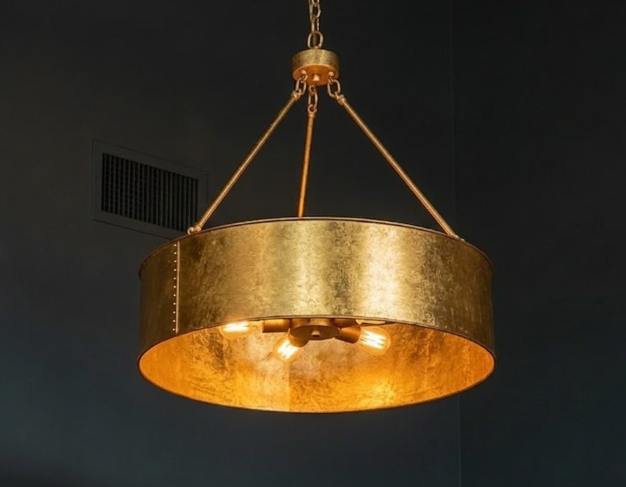 The Half Moon Bay Drum Copper Chandelier Custom Design