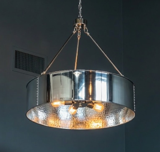 The Half Moon Bay Drum Copper Chandelier Custom Design