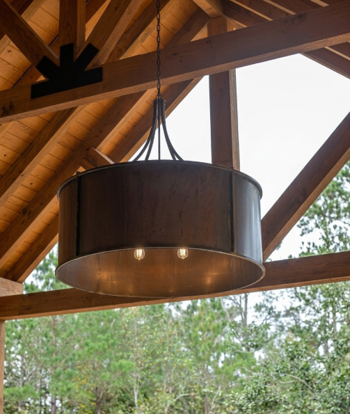 The Half Moon Bay Drum Copper Chandelier Custom Design