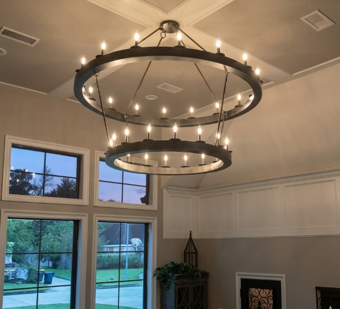 The Lombardi Steel Chandelier Pendant Light Custom Design