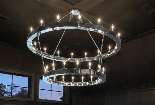 The Lombardi Steel Chandelier Pendant Light Custom Design