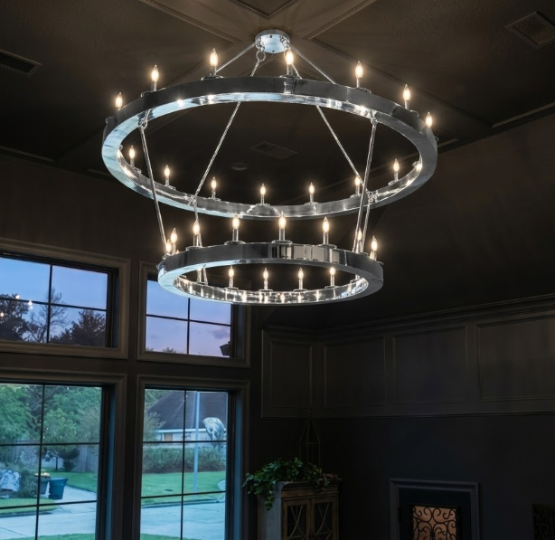 The Lombardi Steel Chandelier Pendant Light Custom Design