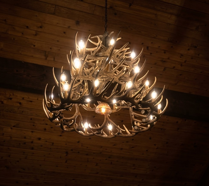 Ogema Faux Deer Antler Chandelier, 50" W x 42"T