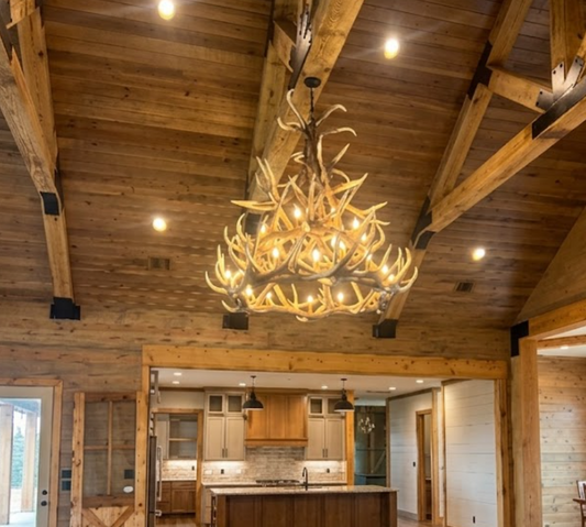 McCall Faux Elk Antler Chandelier, 60"W x 56"T