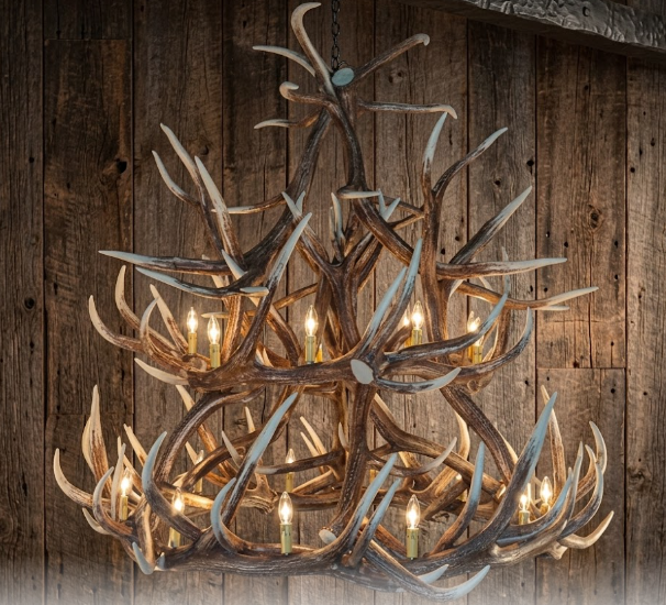 McCall Faux Elk Antler Chandelier, 60"W x 56"T