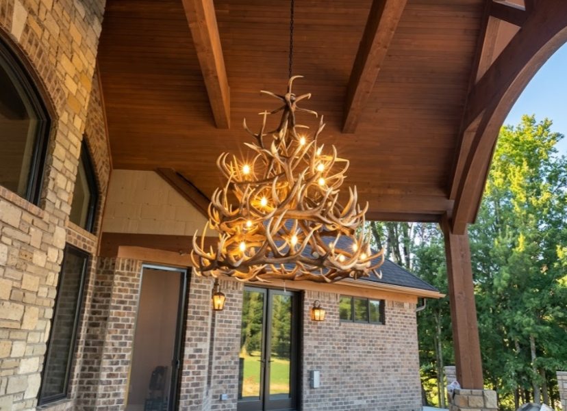 King of the Mountain Faux Elk Antler Chandelier, 72"W x 72"T