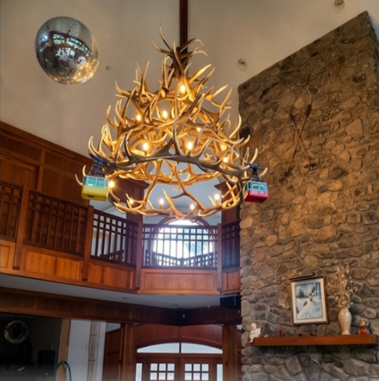 King of the Mountain Faux Elk Antler Chandelier, 72"W x 72"T