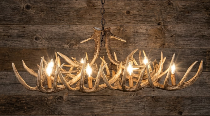 The Mount Borah Faux Deer Table Chandelier