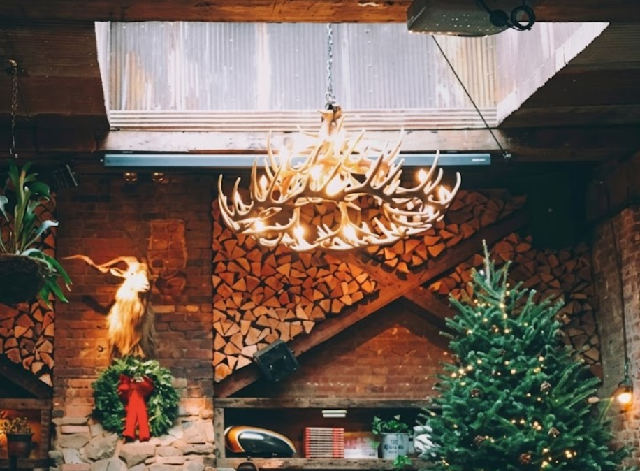 La Crosse Faux Deer Antler Chandelier, 50"W x 27"T