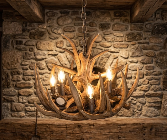 Babcock Faux Deer Antler Chandelier 24"W 16"T
