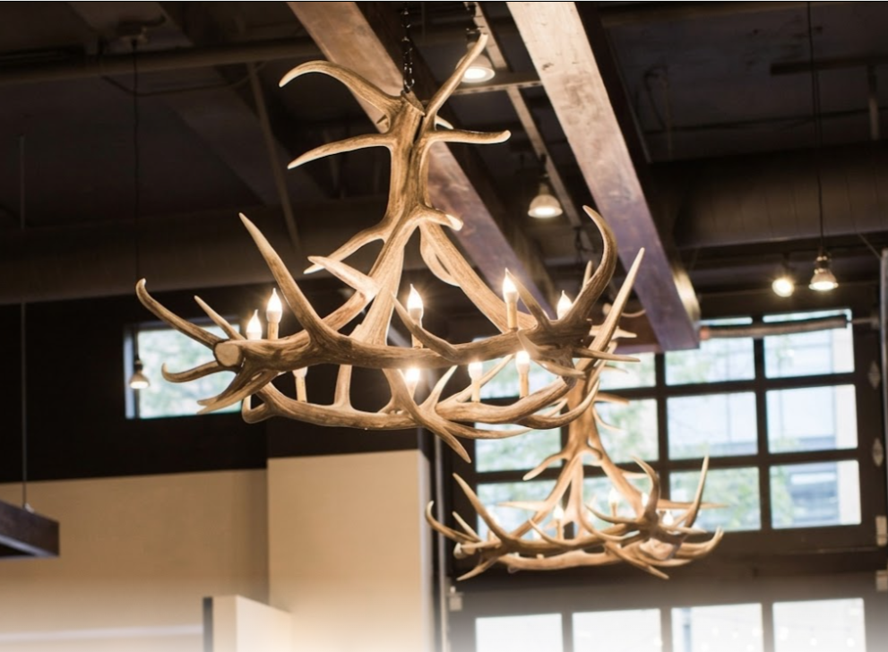 Challis Faux Elk Antler Chandelier, 60"W x 48"T