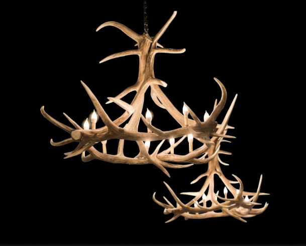 Challis Faux Elk Antler Chandelier, 60"W x 48"T