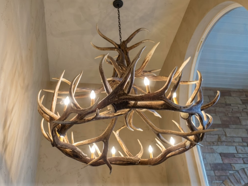 Challis Faux Elk Antler Chandelier, 60"W x 48"T