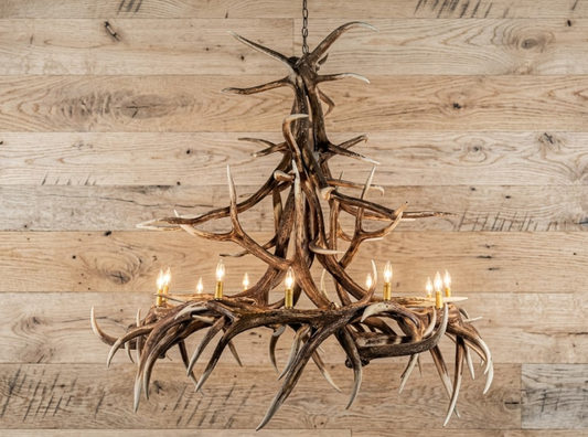 Big Creek Faux Elk Antler Chandelier, 60"W x 60"T