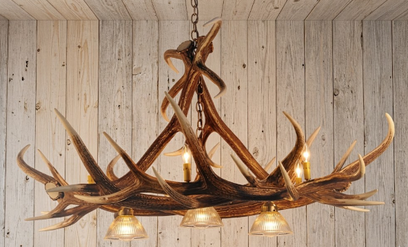 Growler Bull Oblong Faux Elk Antler Chandelier,60" L x 41"W x 30"T, 3 DL