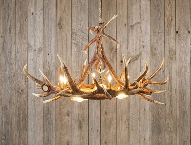 Growler Bull Oblong Faux Elk Antler Chandelier,60" L x 41"W x 30"T, 3 DL
