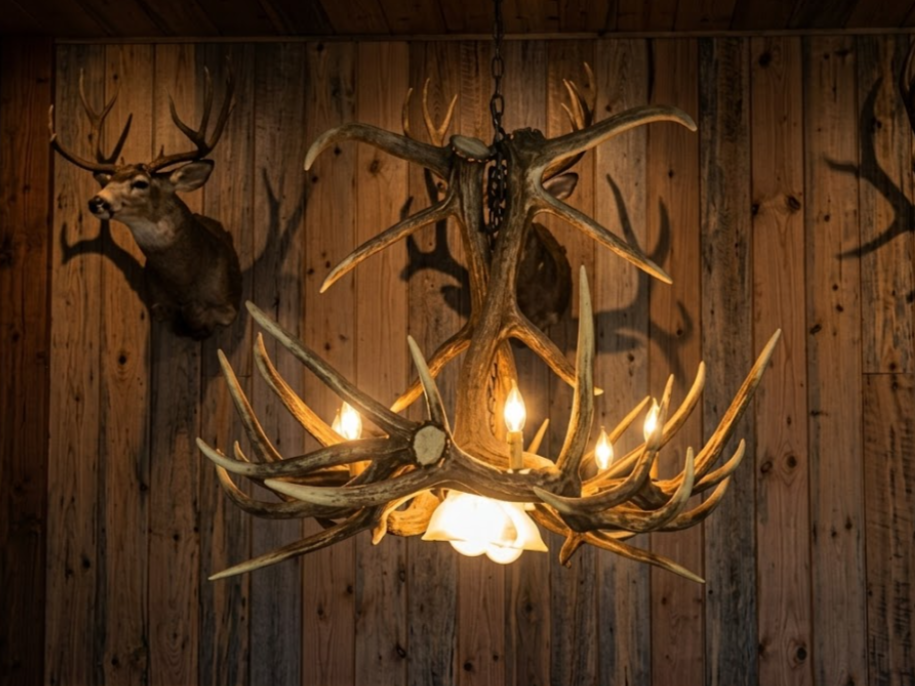 Growler Bull Oblong Faux Elk Antler Chandelier,60" L x 41"W x 30"T, 3 DL