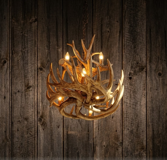 Onalaska Faux Deer Antler Chandelier 24"W 25"T