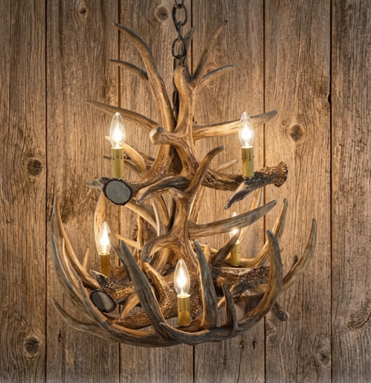 Onalaska Faux Deer Antler Chandelier 24"W 25"T