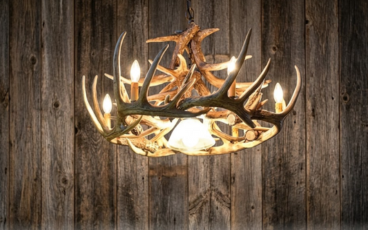 Prentice Faux Deer Antler Chandelier, 31"W x 16"T