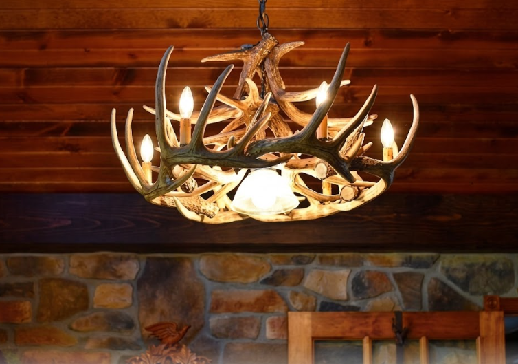Prentice Faux Deer Antler Chandelier, 31"W x 16"T