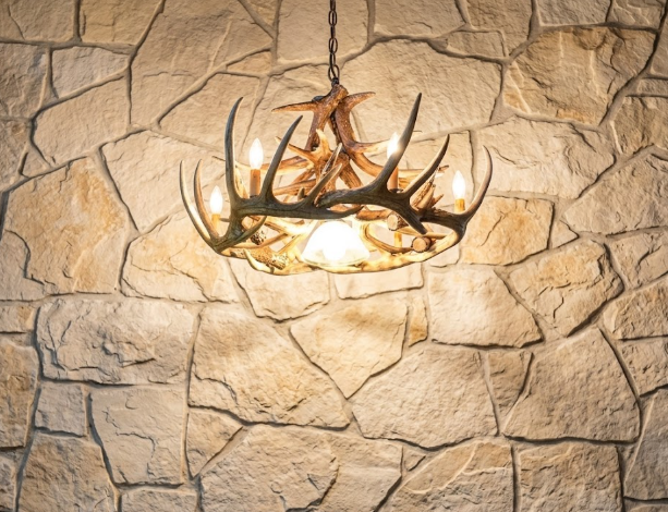 Prentice Faux Deer Antler Chandelier, 31"W x 16"T