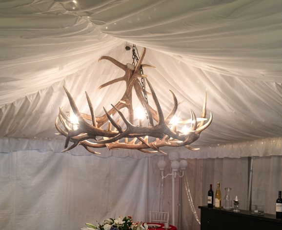 Ghost Mountain Faux Elk Antler Chandelier, 55"W x 32"T