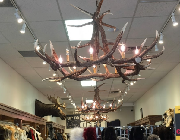 Ghost Mountain Faux Elk Antler Chandelier, 55"W x 32"T
