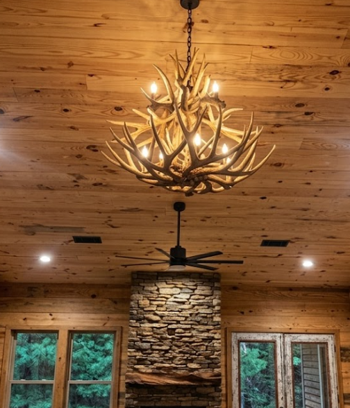 Breckenridge Faux Deer Antler Chandelier, 37"W x 35"T