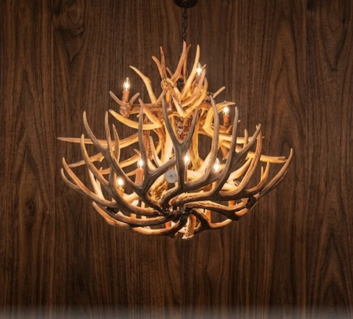 Breckenridge Faux Deer Antler Chandelier, 37"W x 35"T